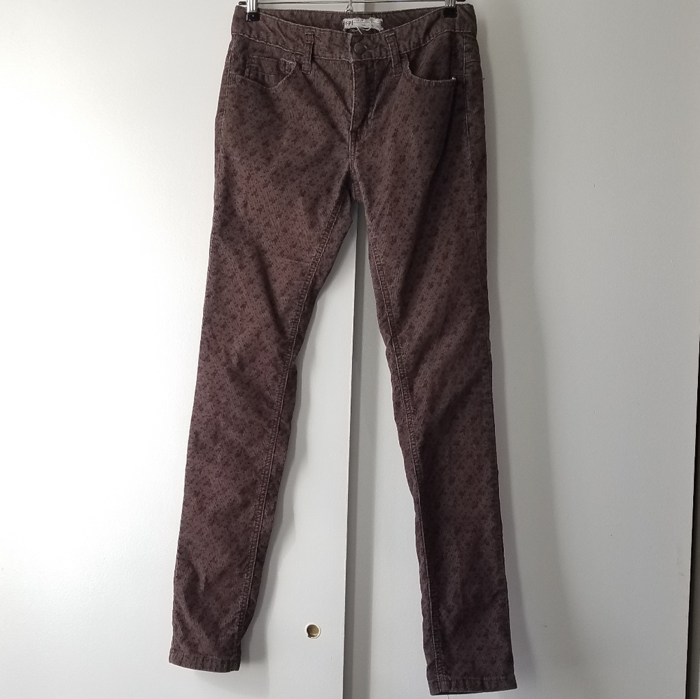Last Chance! Free People Brown Ditsy Cords